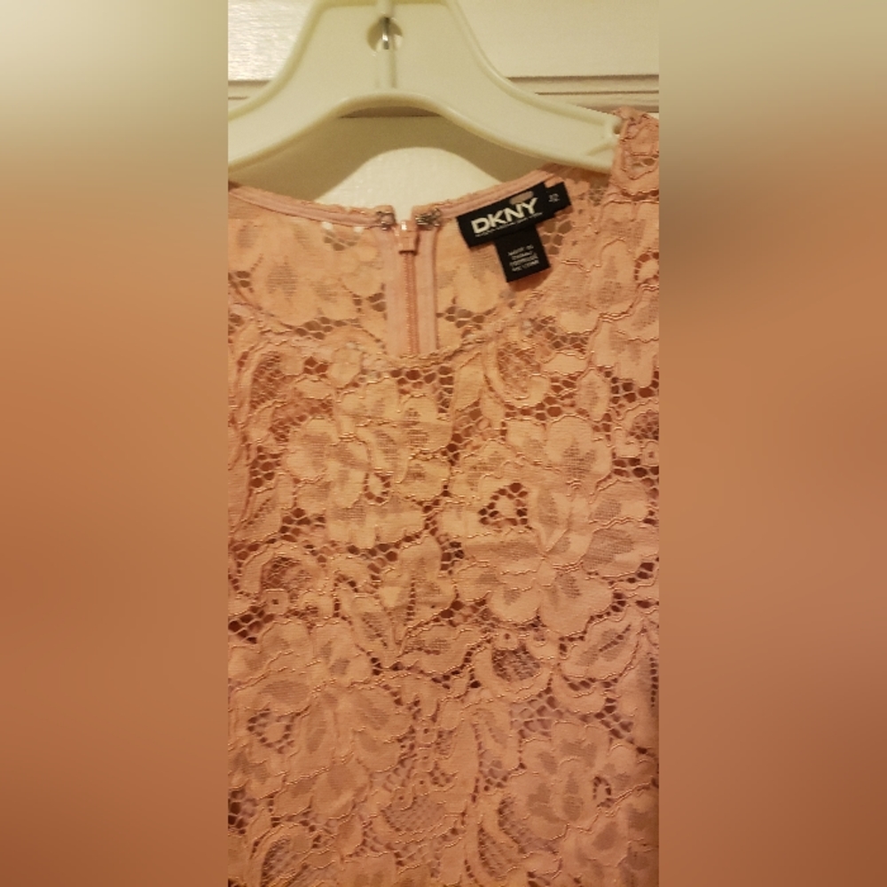 DKNY peach lace dress size 12